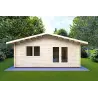 Moderne Gartenhaus LELLA 6x5, 44mm, Frontansicht