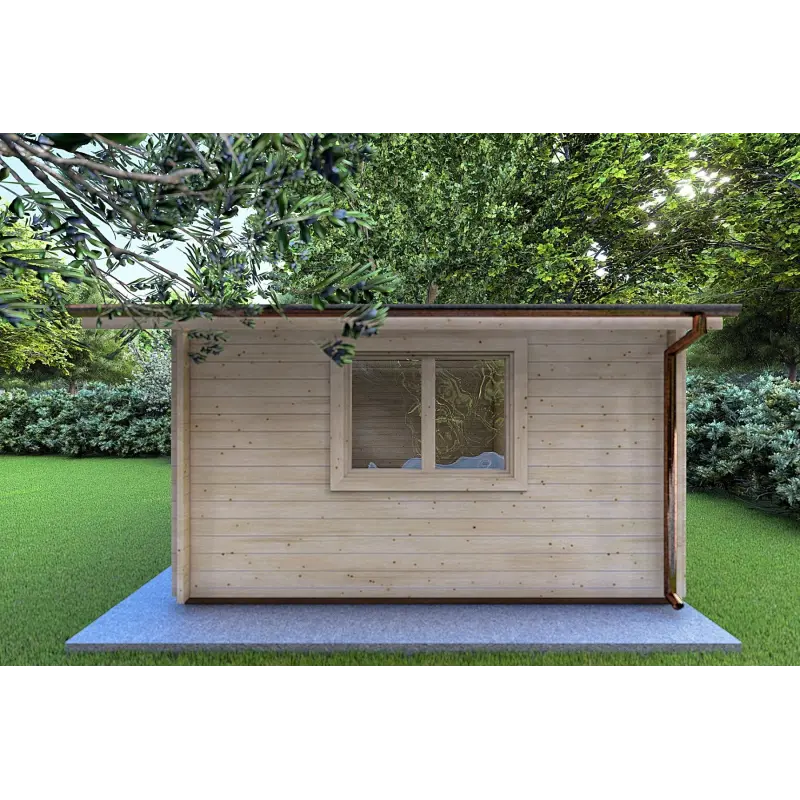 Moderne Gartenhaus LELLA 6x5, 44mm, rechte Seite