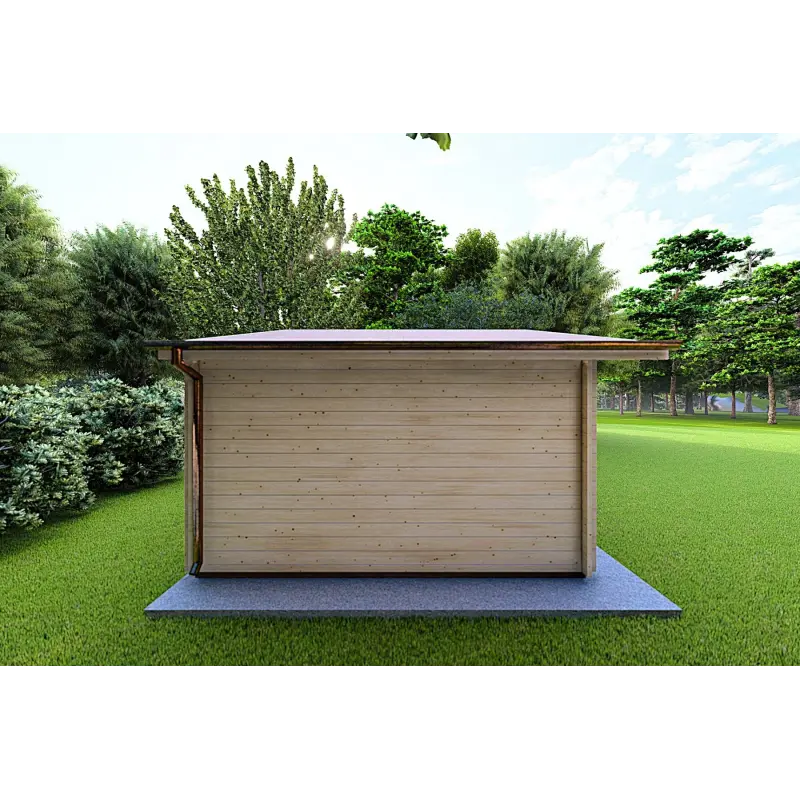 Moderne Gartenhaus LELLA 6x5, 44mm, linke Seite