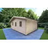 Moderne Gartenhaus CHIARA 6x4, 44mm, Frontansicht rechte Seite