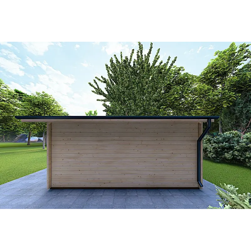 Moderne Gartenhaus CHIARA 6x4, 44mm, rechte Seite