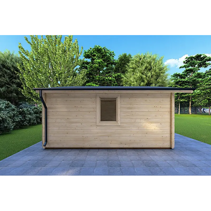 Moderne Gartenhaus CHIARA 6x4, 44mm, linke Seite