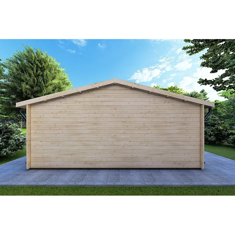 Moderne Gartenhaus CHIARA 6x4, 44mm, Rückansicht