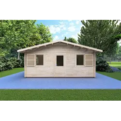 Gartenhaus Holz CHIARA 6x5, 44mm, Frontansicht