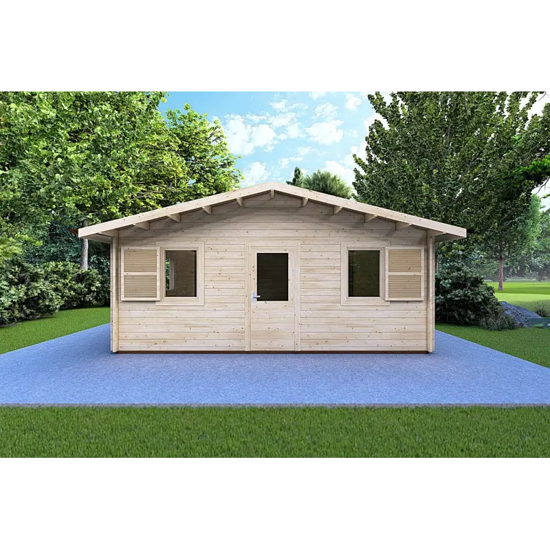 Gartenhaus Holz CHIARA 6x5, 44mm, Frontansicht