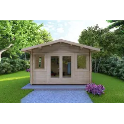 Moderne Gartenhaus ARIZONA 4x3, 44mm, Frontansicht