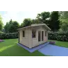 Moderne Gartenhaus ARIZONA 4x3, 44mm, Frontansicht linke Seite