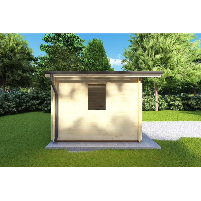 Moderne Gartenhaus ARIZONA 4x3, 44mm, linke Seite