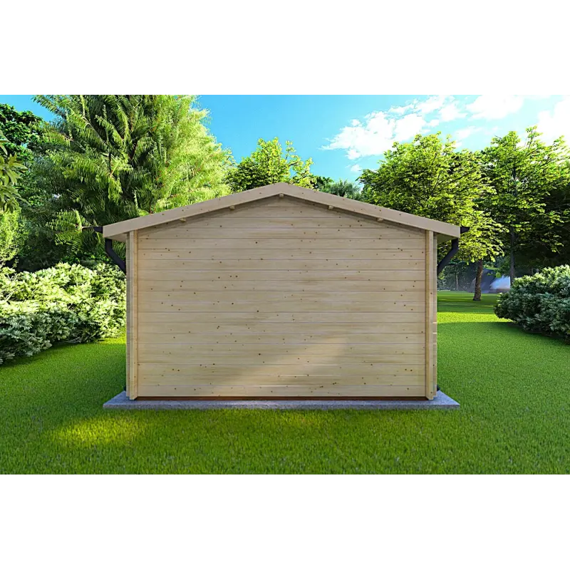 Moderne Gartenhaus ARIZONA 4x3, 44mm, Rückansicht