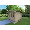 Gartenhaus Holz ARIZONA 4x4, 44mm, Frontansicht rechte Seite