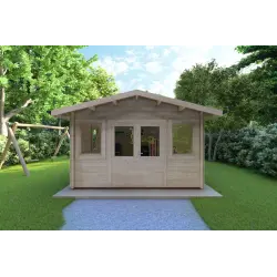Gartenhaus Holz ARIZONA 4x4, 44mm, Frontansicht