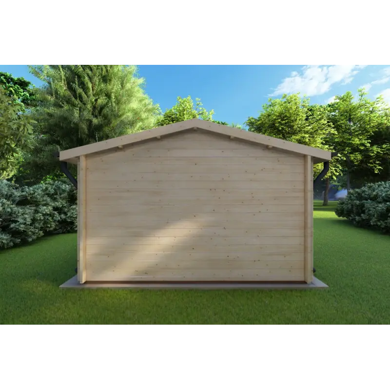 Gartenhaus Holz ARIZONA 4x4, 44mm, Rückansicht