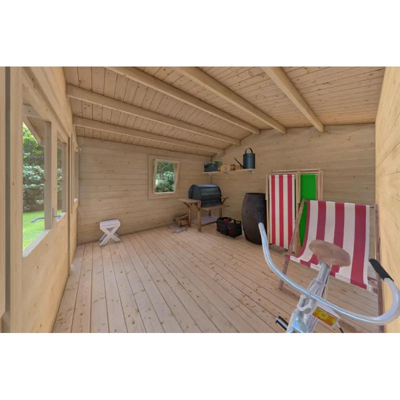 Gartenhaus Holz ARIZONA 4x4, 44mm, Innenansicht