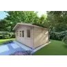 Moderne Gartenhaus ARIZONA 5x4, 44mm, Frontansicht rechte Seite