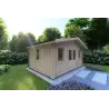 Moderne Gartenhaus ARIZONA 5x4, 44mm, Frontansicht linke Seite