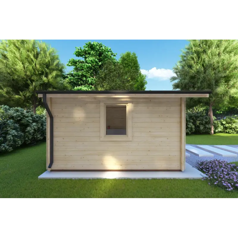 Moderne Gartenhaus ARIZONA 5x4, 44mm, linke Seite