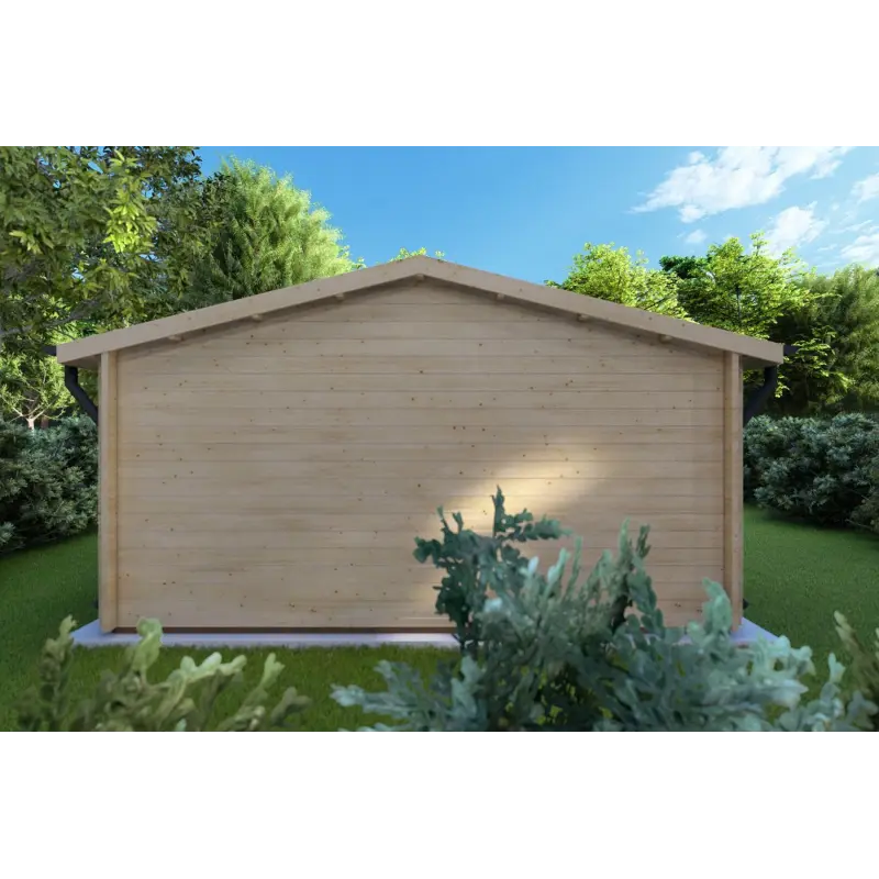 Moderne Gartenhaus ARIZONA 5x4, 44mm, Rückansicht