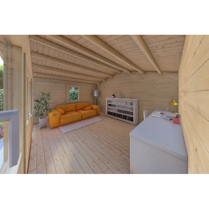 Moderne Gartenhaus ARIZONA 5x4, 44mm, Innenansicht