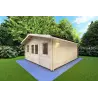 Gartenhaus Holz ARIZONA 5x6, 44mm, Frontansicht rechte Seite