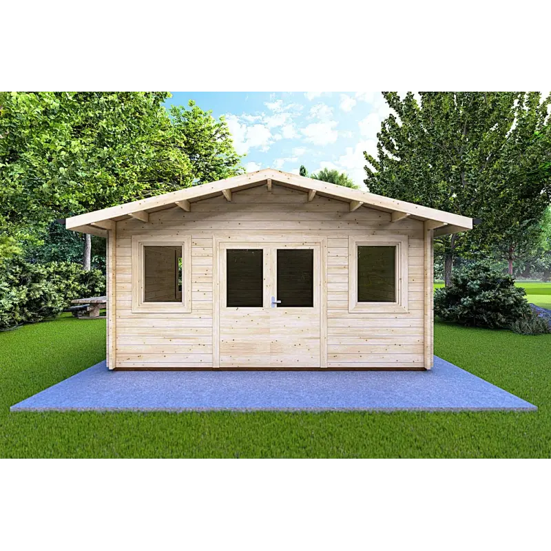 Gartenhaus Holz ARIZONA 5x6, 44mm, Frontansicht