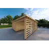 Garage aus Holz mit Überdachung 6x6, 44mm, Frontansicht rechte Seite