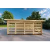 Garage aus Holz mit Überdachung 6x6, 44mm, rechte Seite