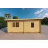 Garage aus Holz mit Überdachung 6x6, 44mm, linke Seite