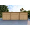 Garage aus Holz mit drei Stellplätzen 9x6, 44mm, Frontansicht
