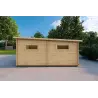 Garage aus Holz mit drei Stellplätzen 9x6, 44mm, rechte Seite