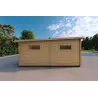 Garage aus Holz mit drei Stellplätzen 9x6, 44mm, linke Seite
