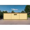 Garage aus Holz mit drei Stellplätzen 9x6, 44mm, Rückansicht