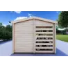 Überdachung aus Holz 24 m², 44mm, Rückansicht