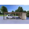 Überdachung aus Holz 24 m², 44mm, rechte Seite