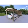 Überdachung aus Holz 24 m², 44mm, Frontansicht rechte Seite