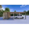 Überdachung aus Holz 24 m², 44mm, linke Seite