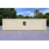 Doppel-Holzgarage mit Pultdach und Abstellraum 9.6x6.4, 44/80/30/40 mm, Vorderansicht