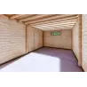 Doppel-Holzgarage mit Pultdach und Abstellraum 9.6x6.4, 44/80/30/40 mm, Inneansicht