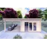 Moderne Gartenhaus ERICA 7x4, 44mm, Frontansicht
