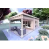 Moderne Gartenhaus ERICA 7x4, 44mm, Frontansicht linke Seite