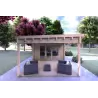 Moderne Gartenhaus ERICA 7x4, 44mm, linke Seite