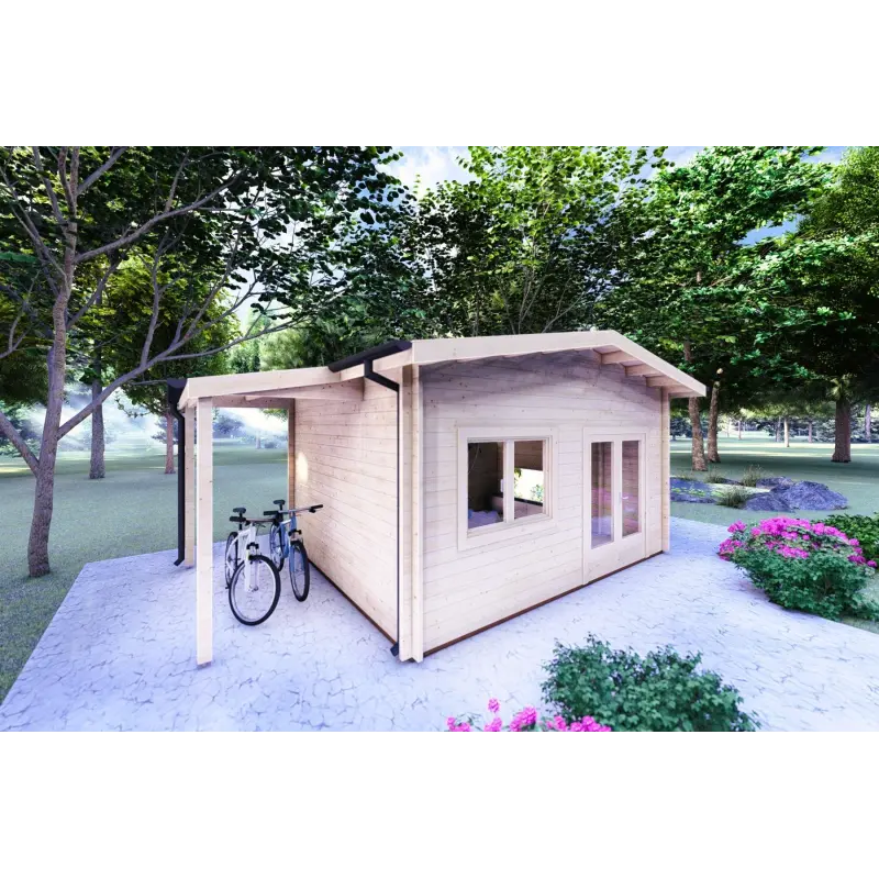 Gartenhaus Holz JASMINE 8x4, 44mm, linke Seite