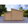 Garage aus Holz als Einzelgarage mit Abstellraum 35 m², 44mm, Frontansicht