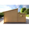 Garage aus Holz als Einzelgarage mit Abstellraum 35 m², 44mm, Rückansicht