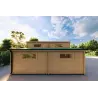 Garage aus Holz als Einzelgarage mit Abstellraum 35 m², 44mm, linke Seite