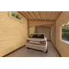 Garage aus Holz als Einzelgarage mit Abstellraum 35 m², 44mm, Innenansicht mit Auto
