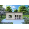Moderne Gartenhaus AFRODITE 6.5x3.5, 44mm, Frontansicht