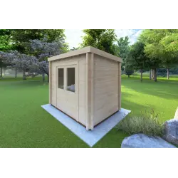 Gartenhaus Holz OLGA 3x2, 44mm, Frontansicht rechte Seite