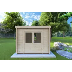 Gartenhaus Holz OLGA 3x2, 44mm, Frontansicht