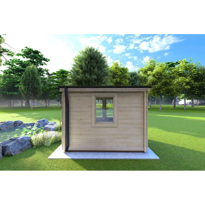 Gartenhaus Holz OLGA 3x2, 44mm, Rückansicht