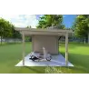 Gartenhaus Holz AMARISSA mit Überdachung 3x4, 44mm, rechte Seite